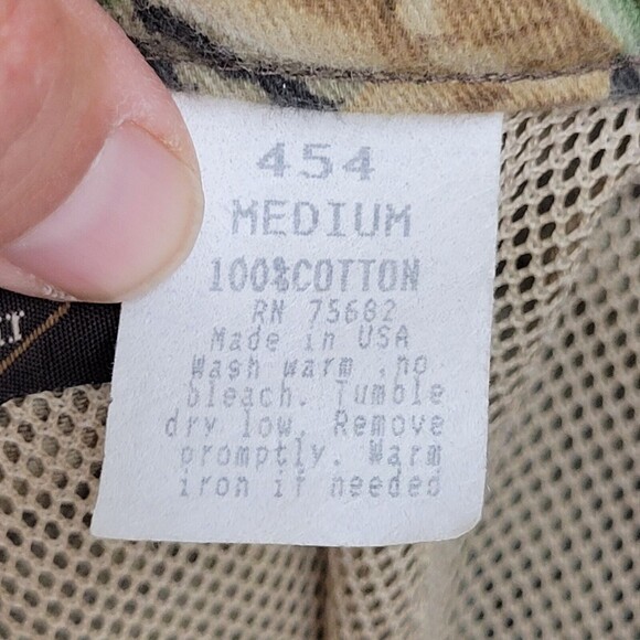 VTG Flint River Flannel Shirt Mens Medium Hunting Shooting Camo Button Vented - Picture 15 of 15